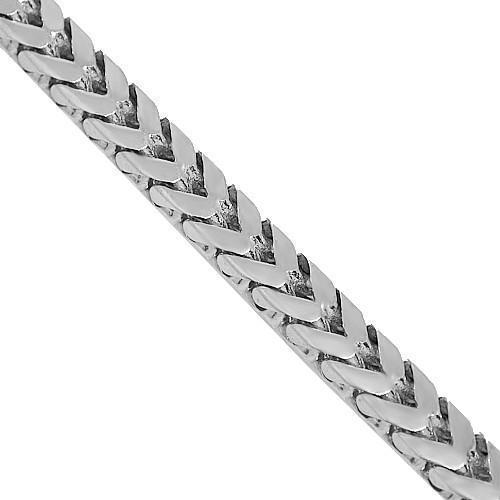 10K White Gold Mens Heavy Franco Chain 4 mm