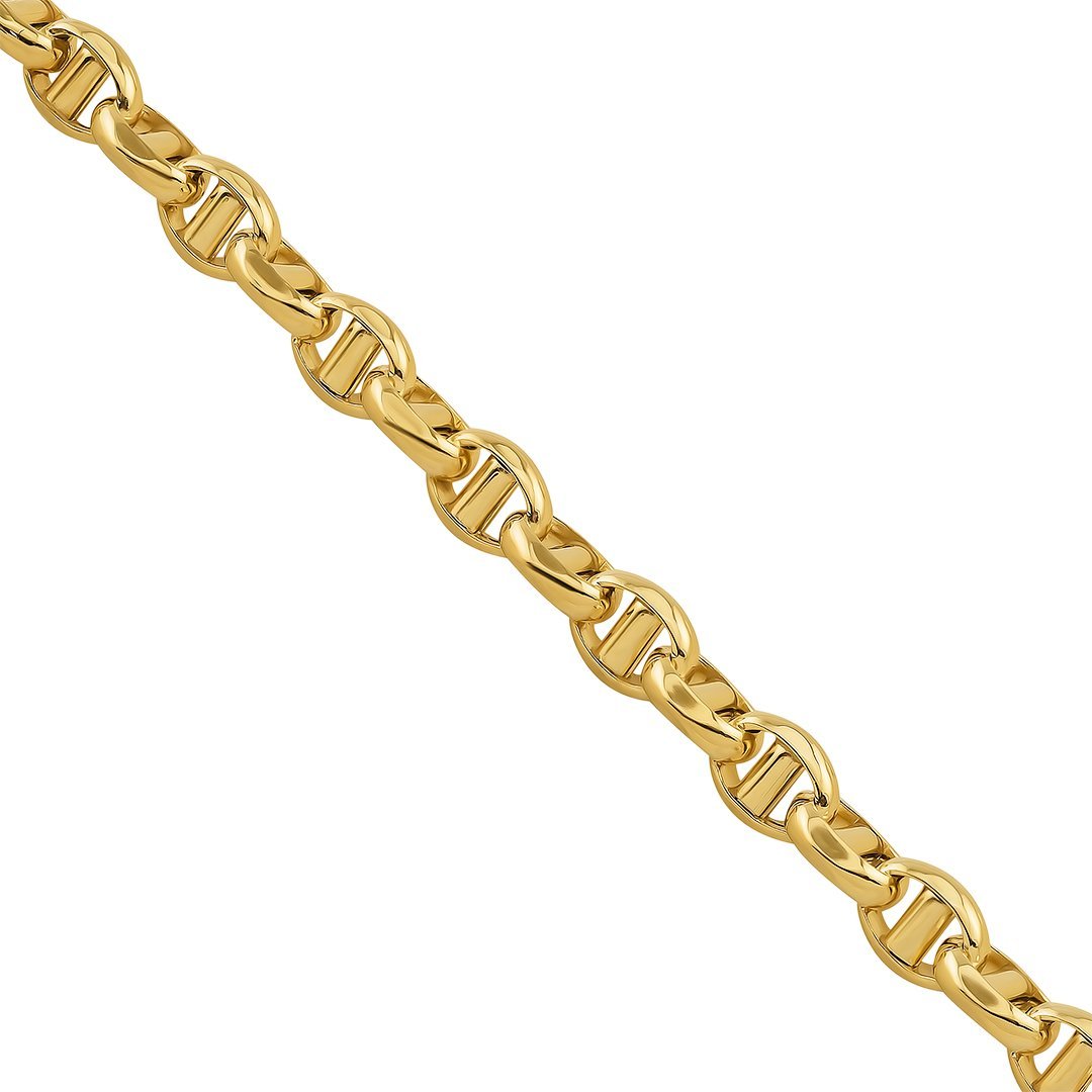 10K Yellow Gold Concave Anchor Link Chain 4.5 mm