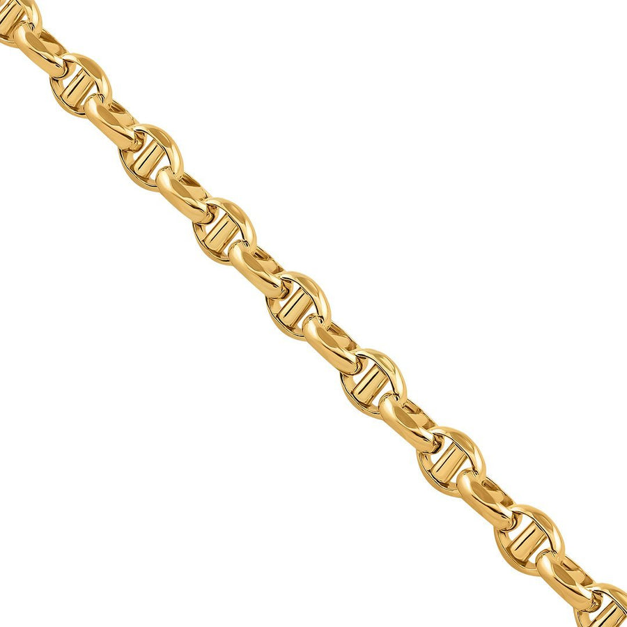 10K Yellow Gold Concave Anchor Link Chain 4 mm