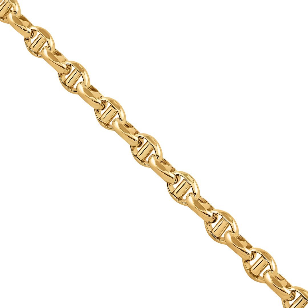 10K Yellow Gold Concave Anchor Link Chain 5 mm