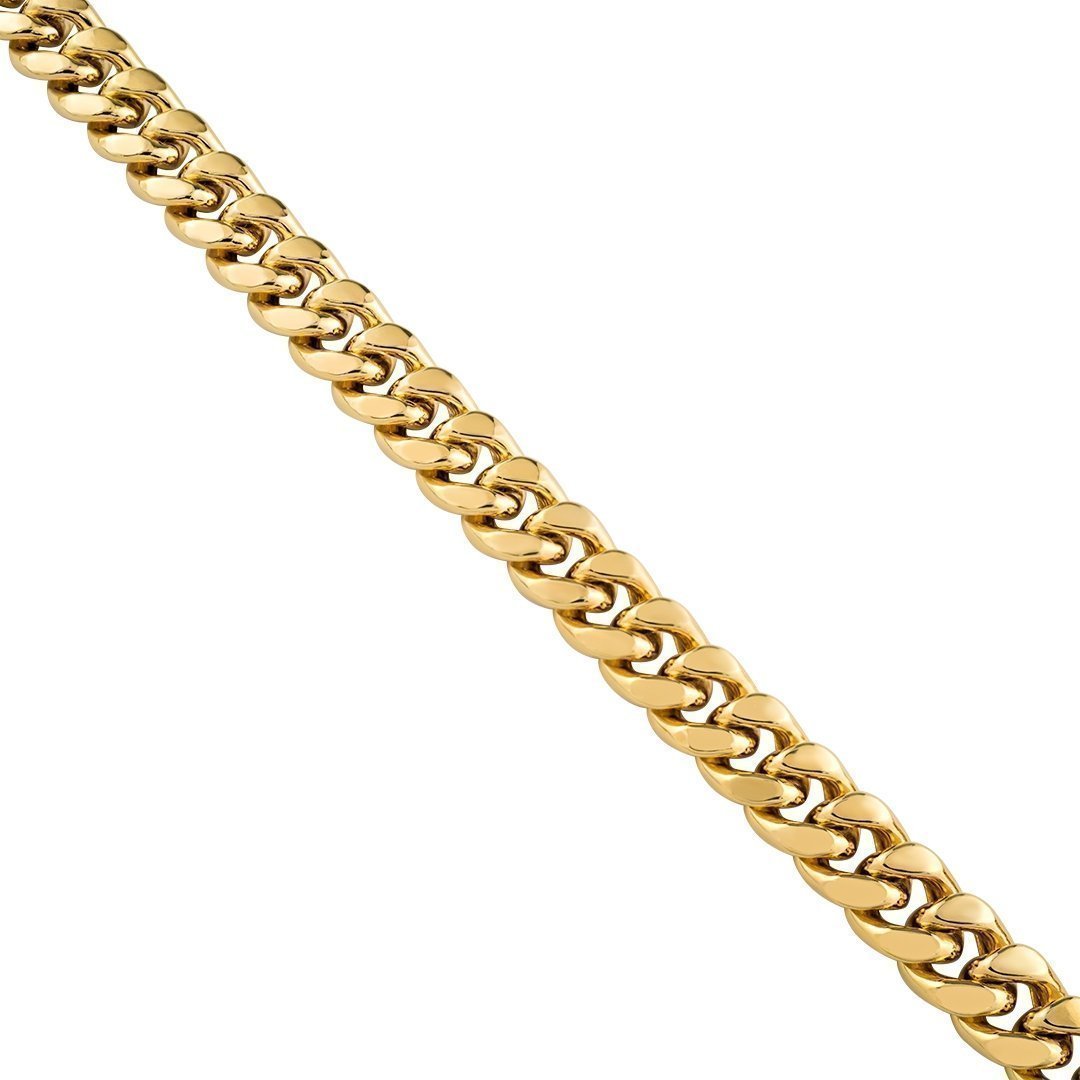 10k Yellow Gold Cuban Link Chain 12 mm