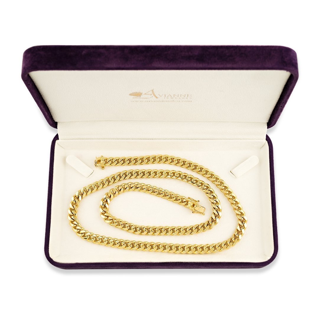 10k Yellow Gold Cuban Link Chain 8 mm