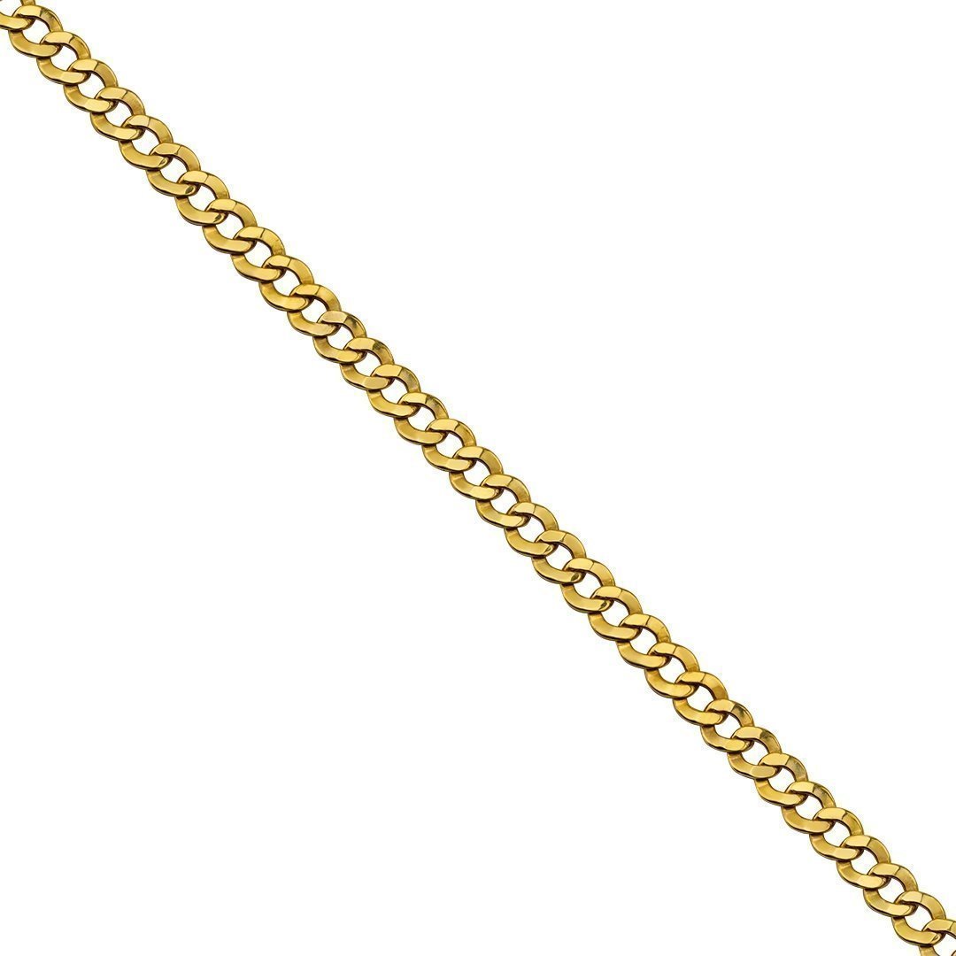 Curb Chain Link Necklace (10 mm) in Solid 10K Gold - Yellow Gold