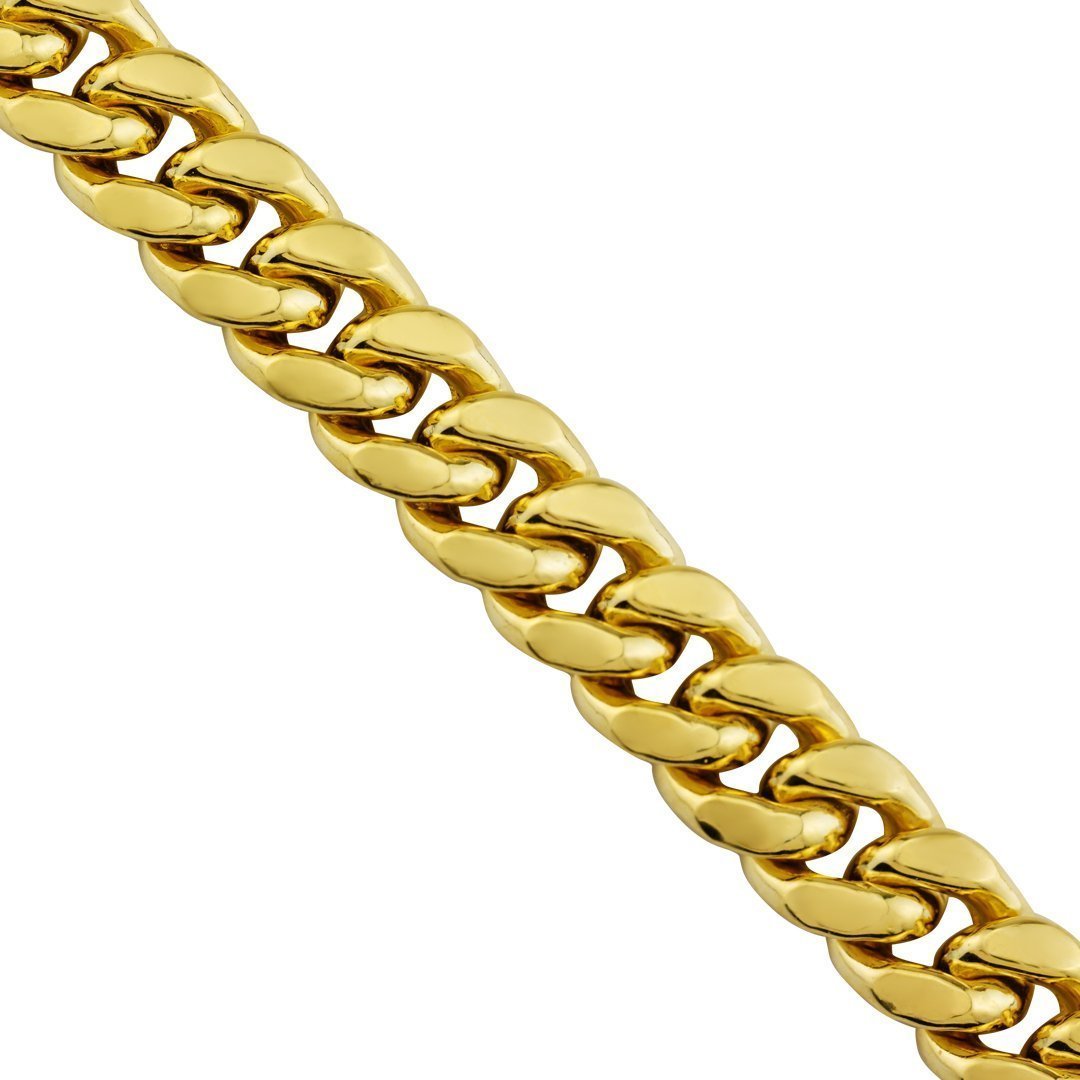 10k Yellow Gold Hollow Cuban Link Chain 9.5 mm
