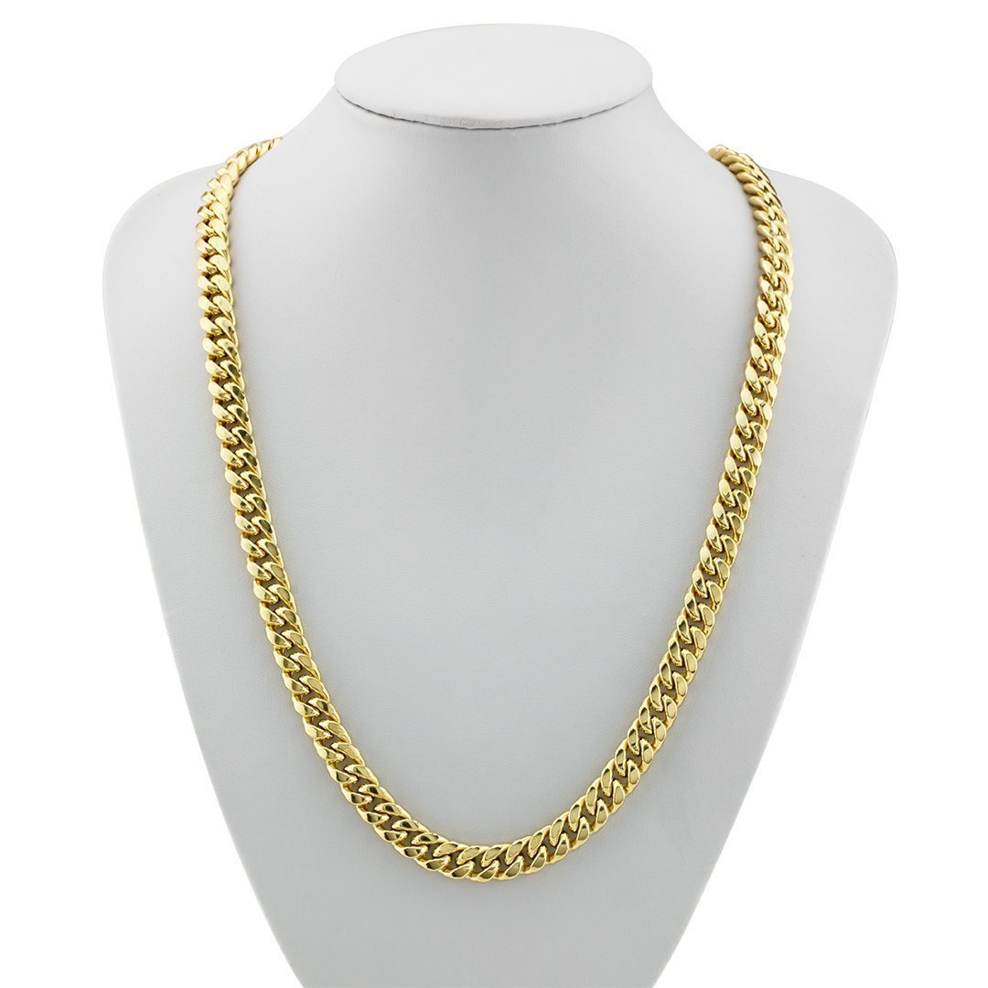 10k Yellow Gold Hollow Cuban Link Chain 9.5 mm