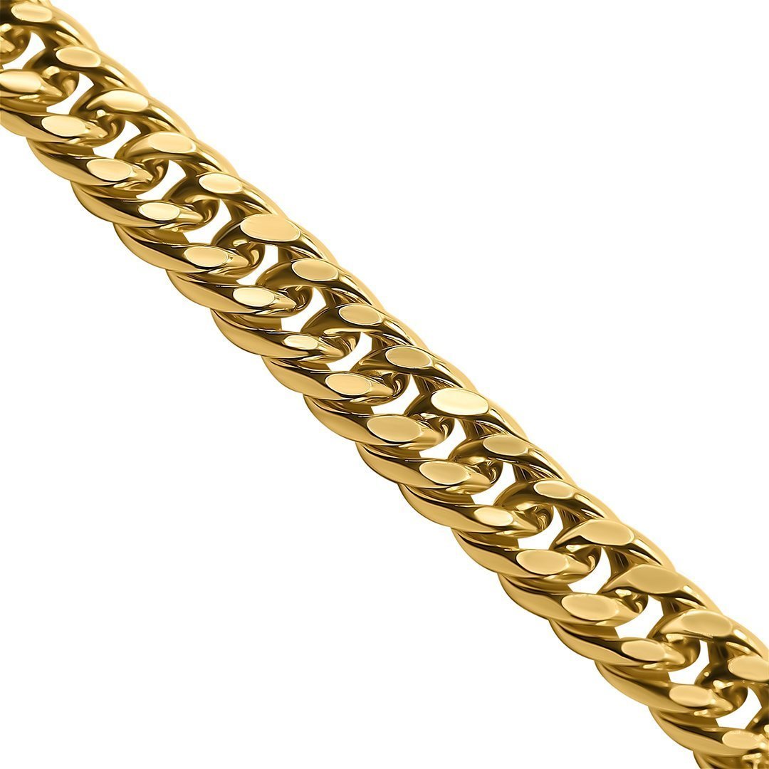 10K Yellow Gold Hollow Cuban Link Chain mm