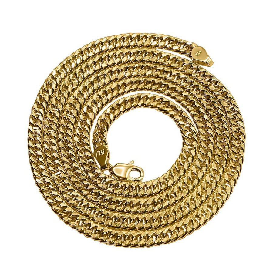 10k Yellow Gold Hollow Cuban Link Chain Gold 4 mm