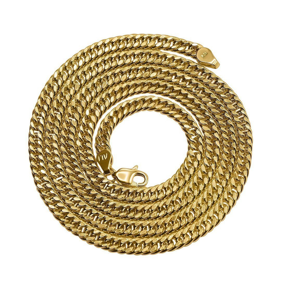 10k Yellow Gold Hollow Cuban Link Chain Gold 4 mm