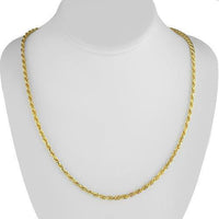 Thumbnail for 10K Yellow Gold Hollow Mens Rope Chain 3 mm