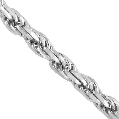 Men's Black Stainless Steel 3 mm Rope Chain Necklace