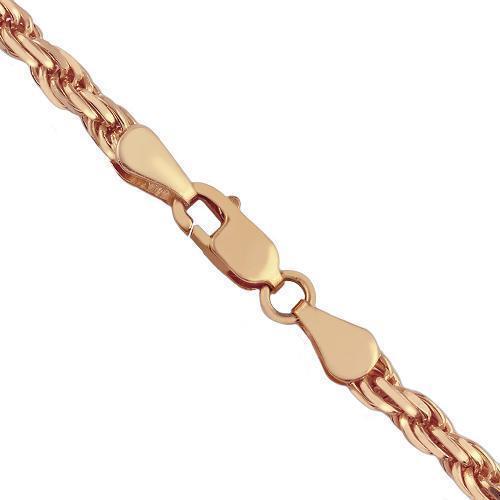 10K Yellow Gold Hollow Mens Rope Chain 3 mm