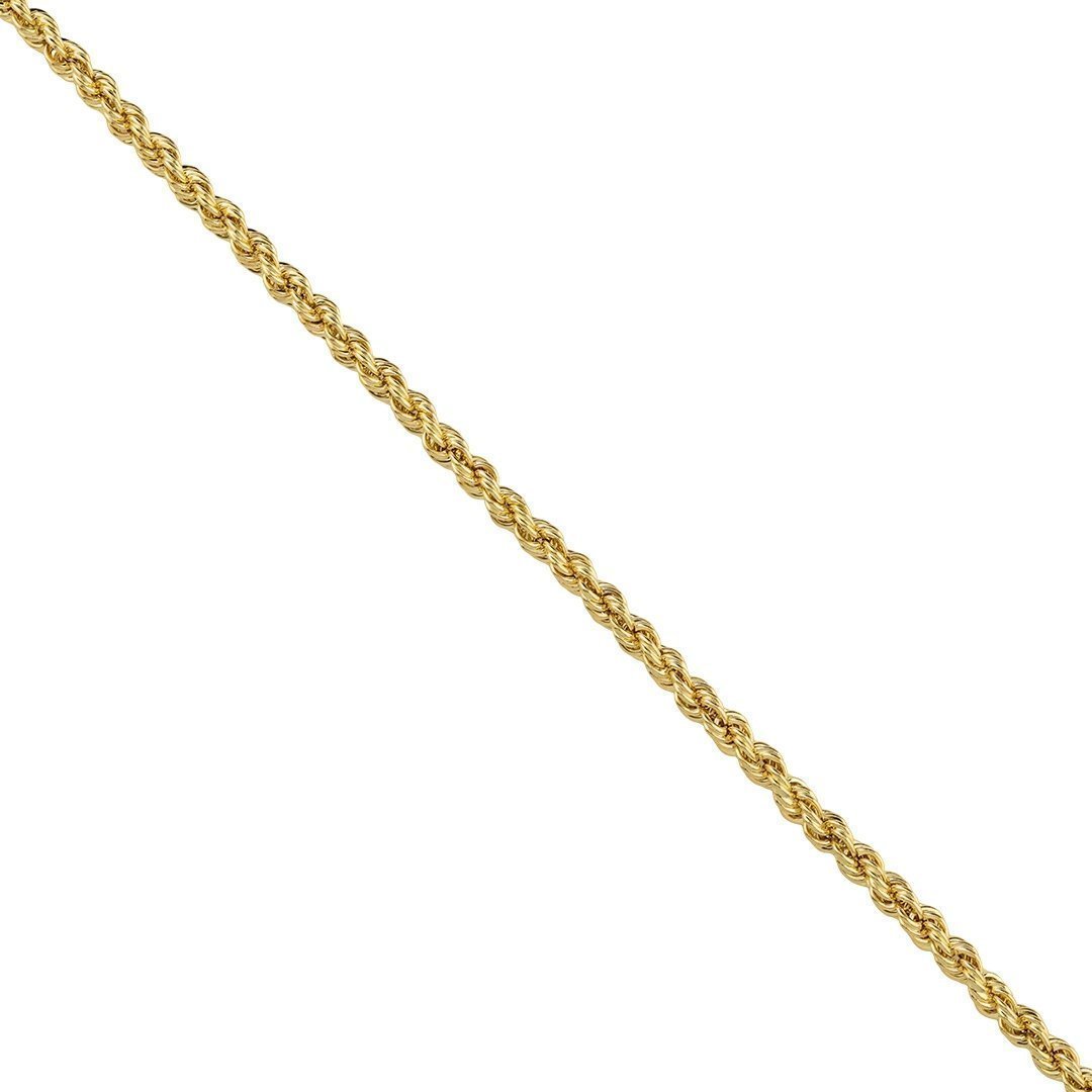 10k Yellow Gold Hollow Rope Chain 4 mm