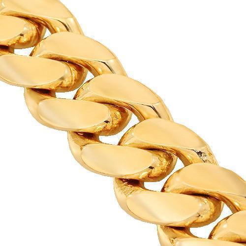 10K Yellow Gold Mens Cuban Link Chain 20 mm