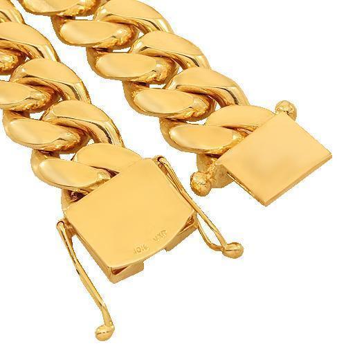 10K Yellow Gold Mens Cuban Link Chain 20 mm