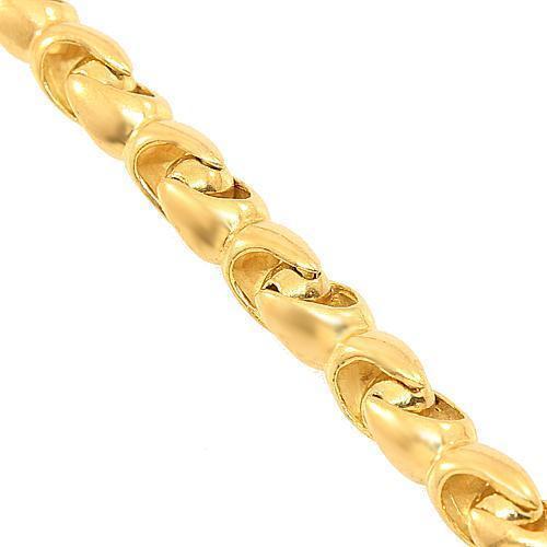 10K Yellow Gold Mens Fancy Chain 7 mm