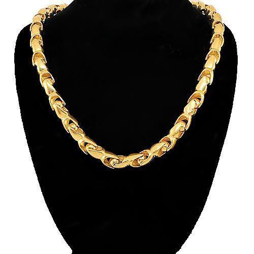 10K Yellow Gold Mens Fancy Chain 7 mm