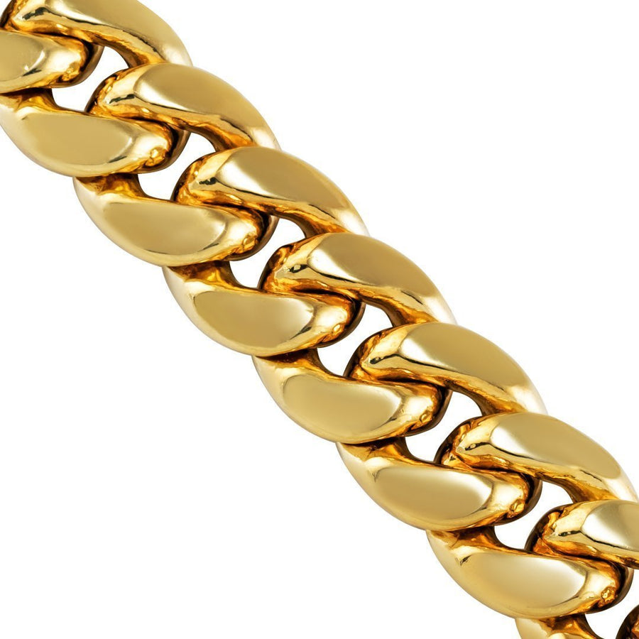 10k Yellow Gold Miami Cuban Chain 13.5 mm