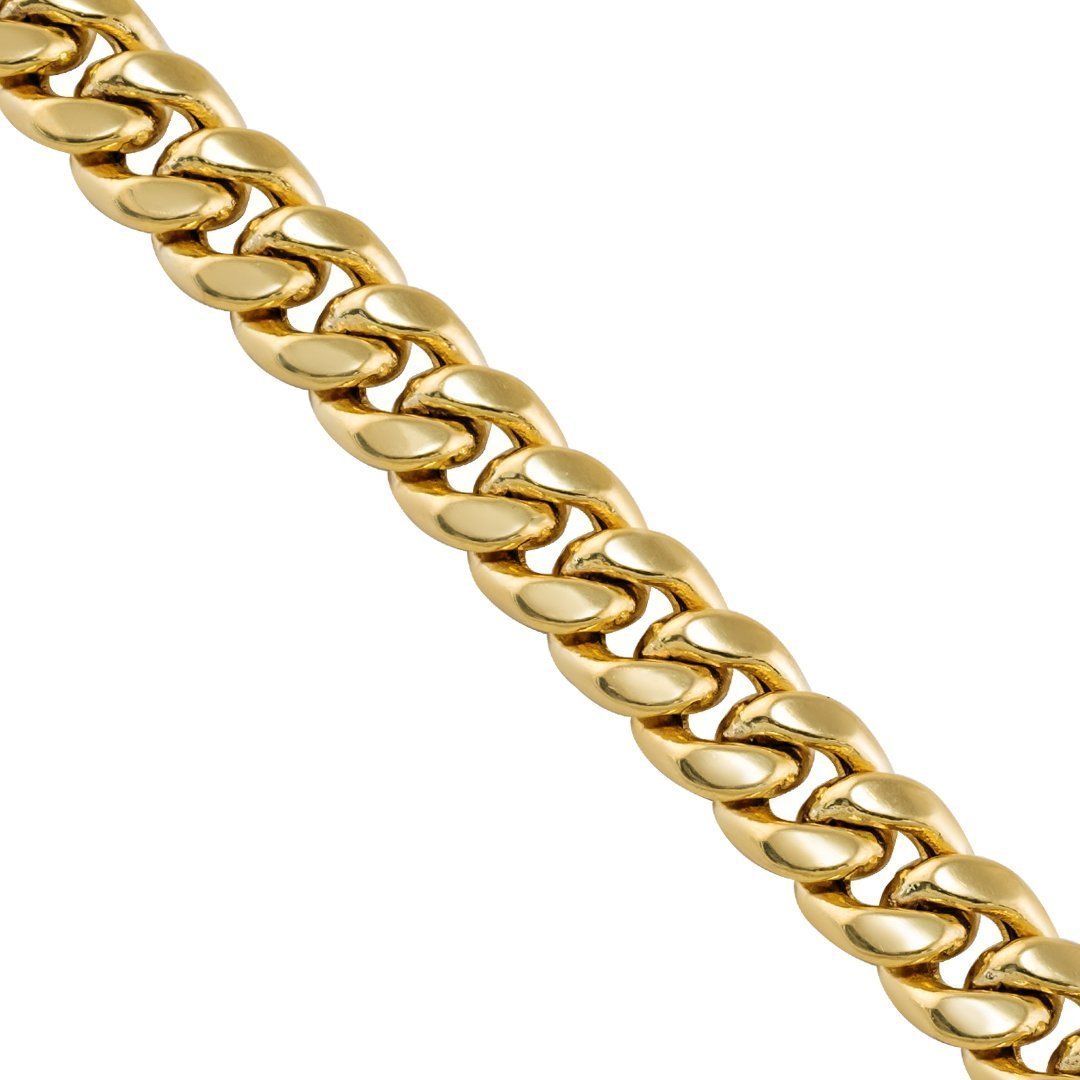 10k Yellow Gold Hollow Cuban Chain 7.5 mm