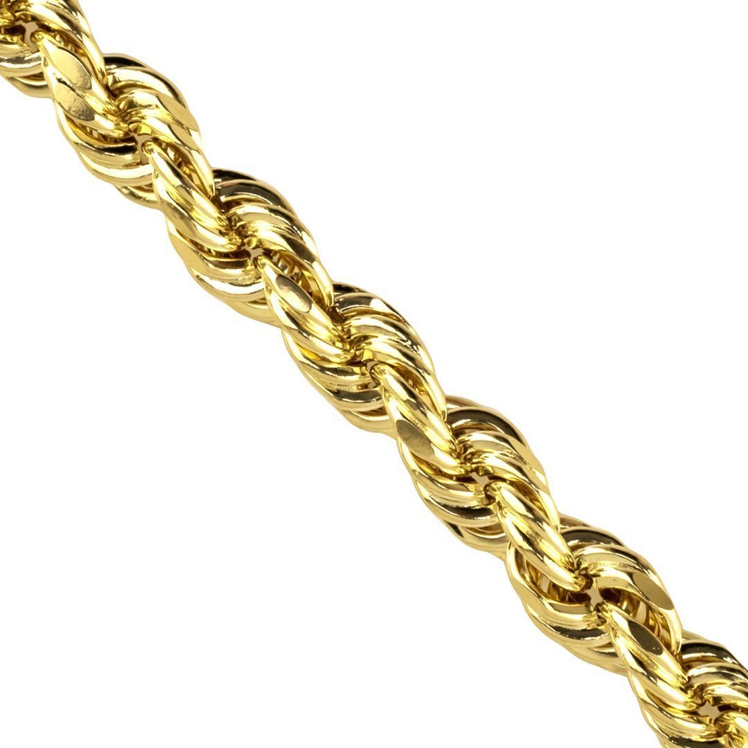 10k Yellow Gold Hollow Rope Chain mm - Main Image