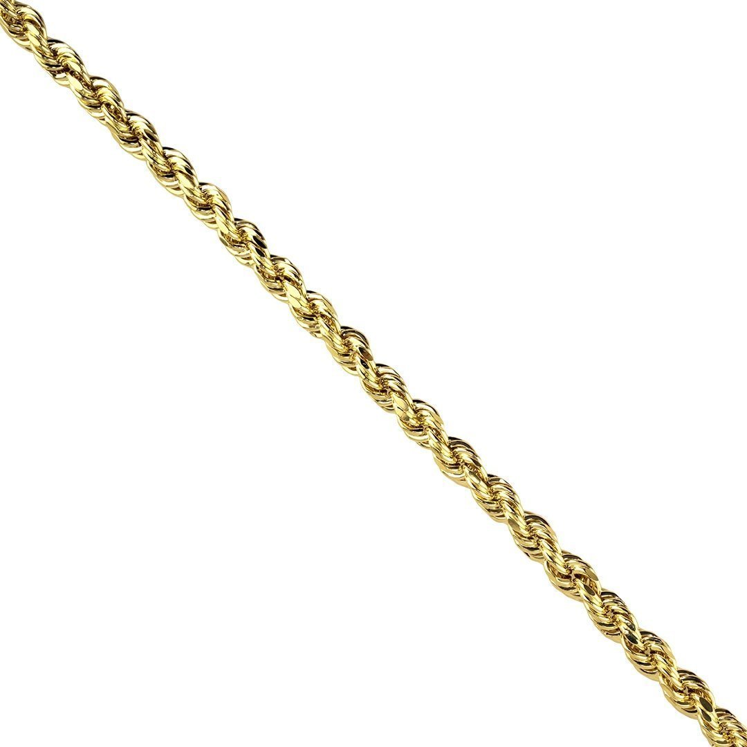 10k Yellow Gold Rope Chain 26 Inches 7.5 mm