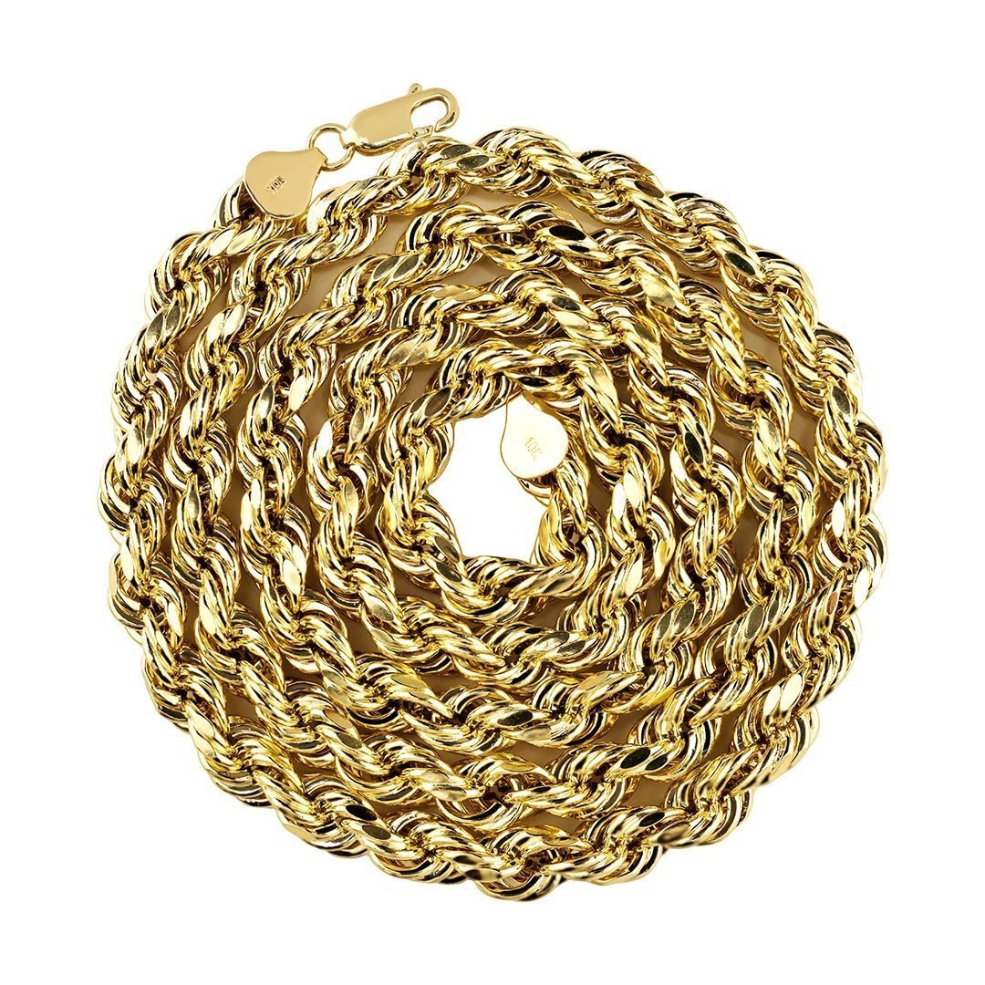 10k Yellow Gold Rope Chain 26 Inches 7.5 mm