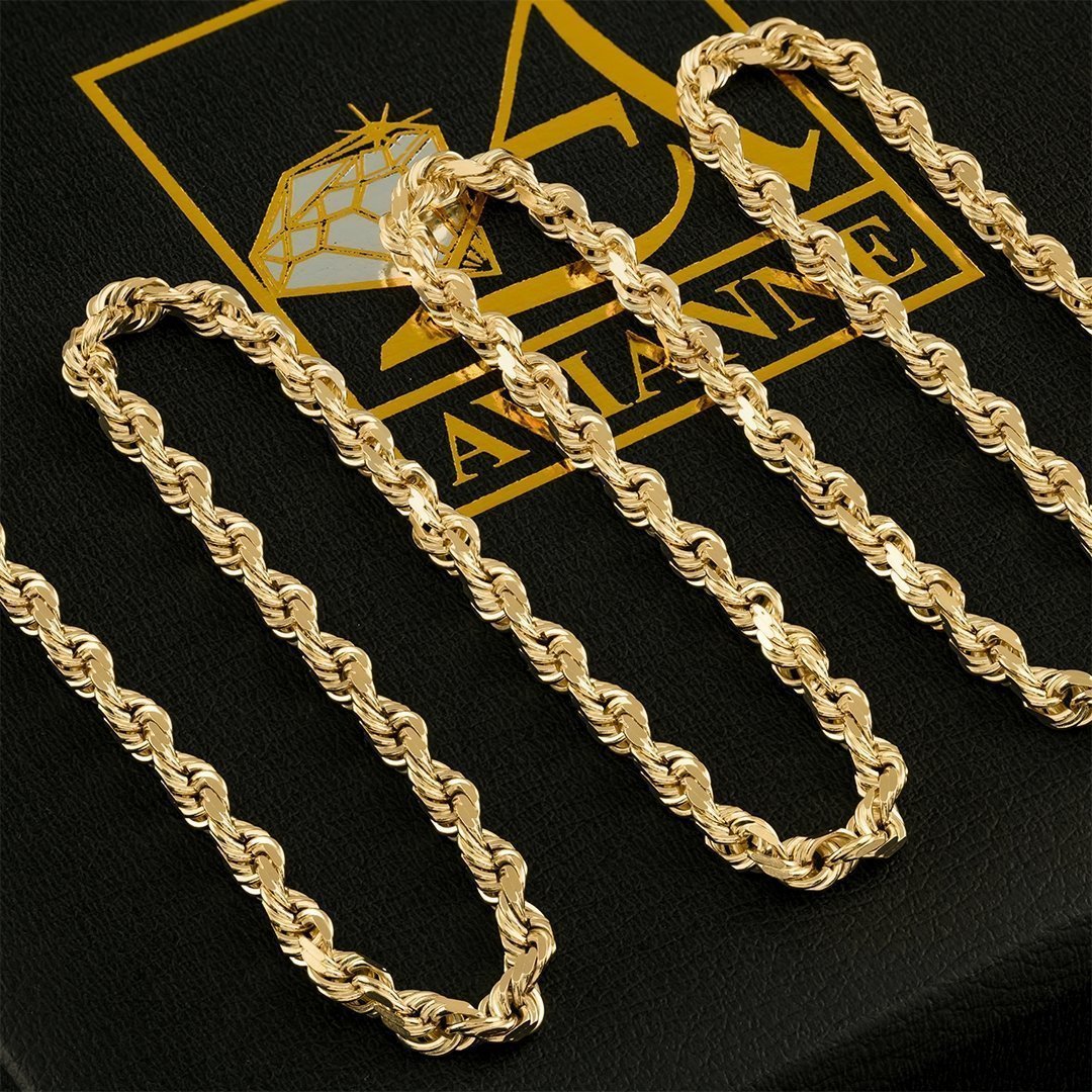 10k Yellow Gold Rope Chain 3.5 mm – Avianne Jewelers