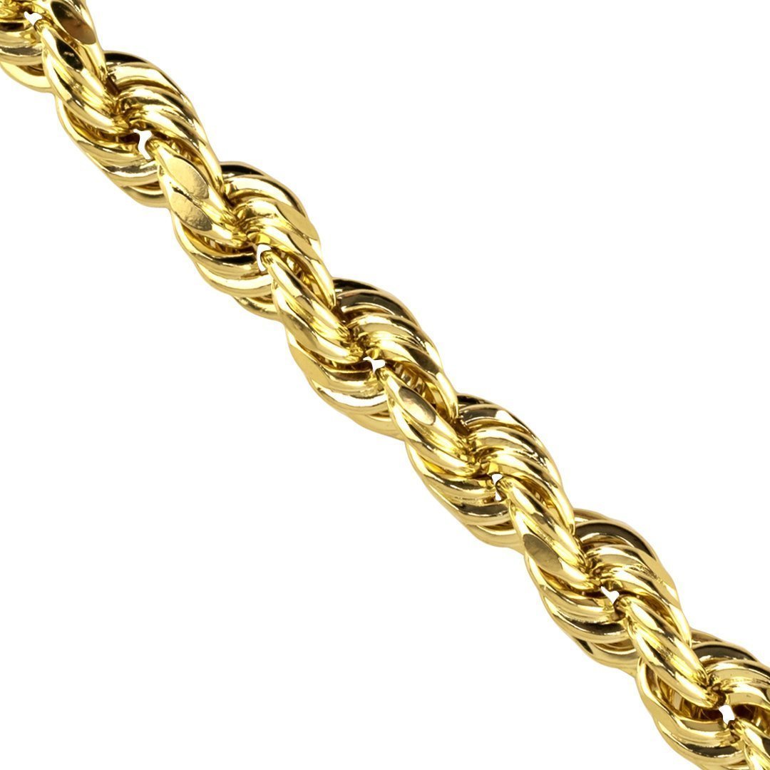 10k Yellow Gold Rope Chain 6.5 mm