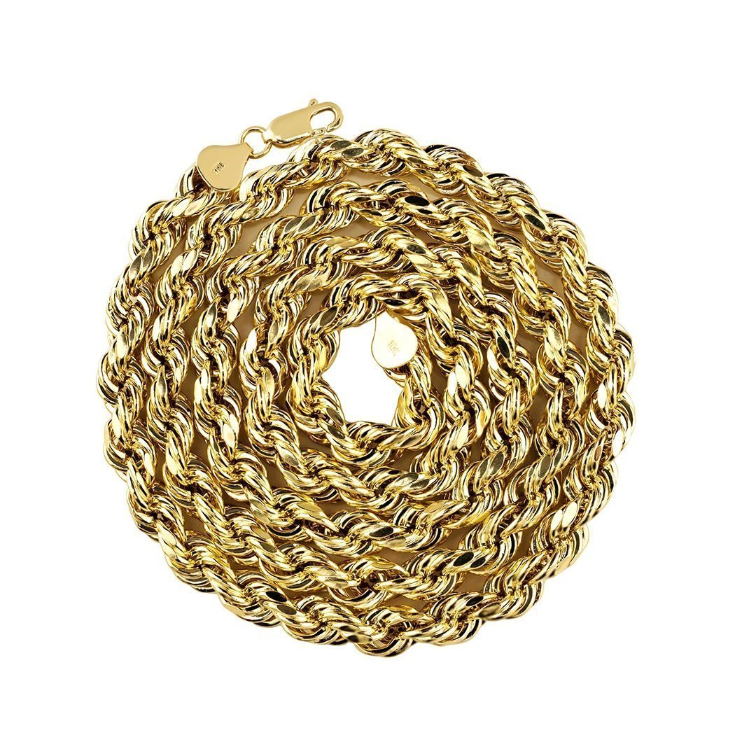 10k Yellow Gold Rope Chain 6.5 mm