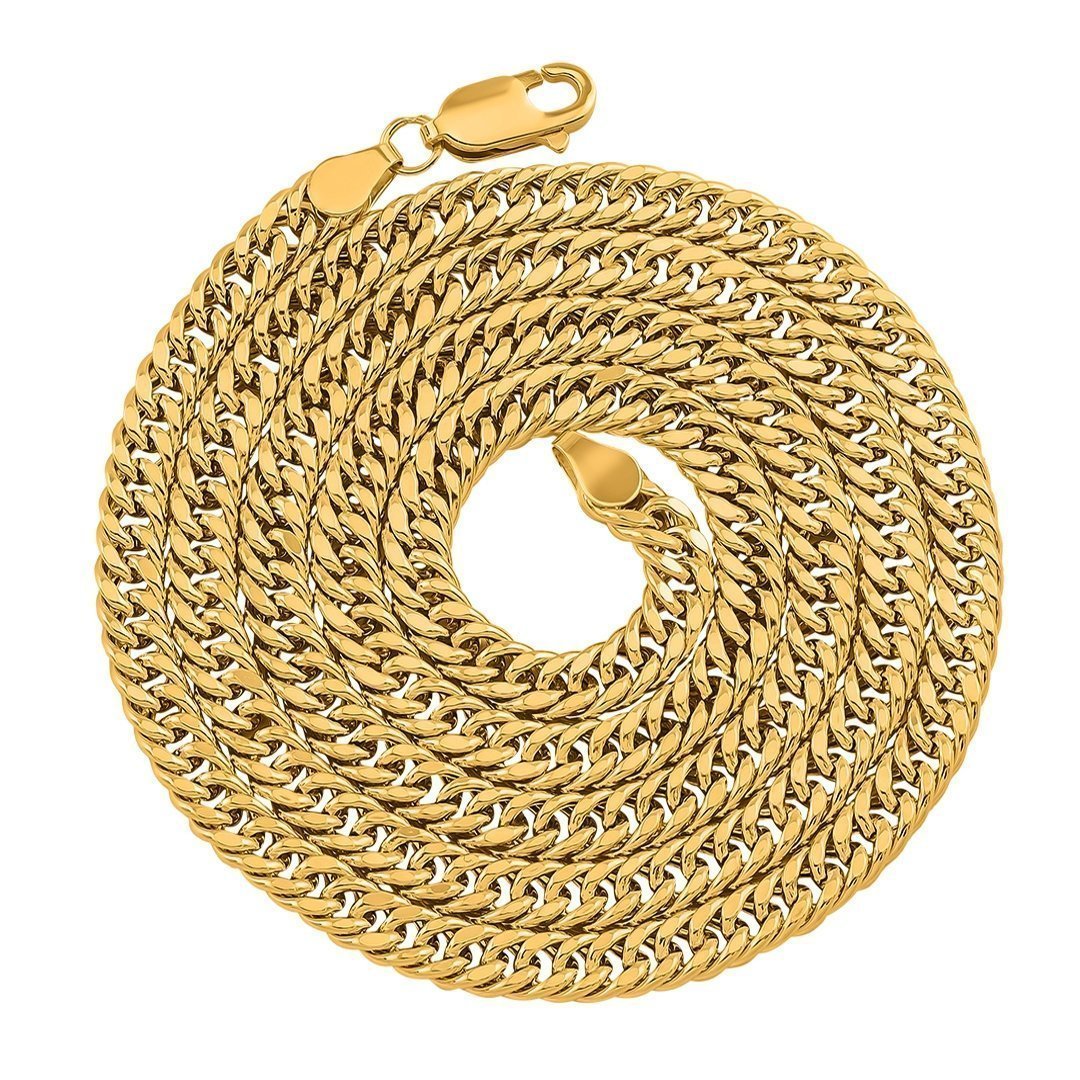 10K Yellow Hollow Gold Double Link Cuban Chain 5 mm