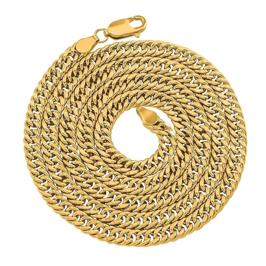 10K Yellow Hollow Gold Double Link Cuban Chain 5 mm