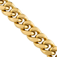 Thumbnail for 10k Yellow Semi-Solid Gold Cuban Link Chain 11 mm
