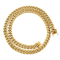 Thumbnail for 10k Yellow Semi-Solid Gold Cuban Link Chain 11 mm