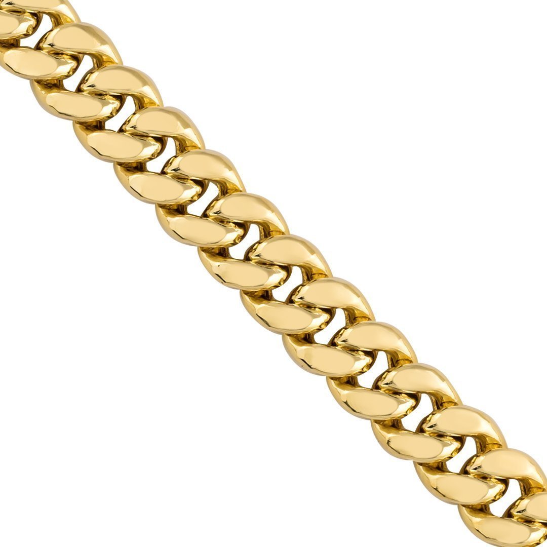 10k Yellow Semi-Solid Gold Cuban Link Chain 5.5 mm