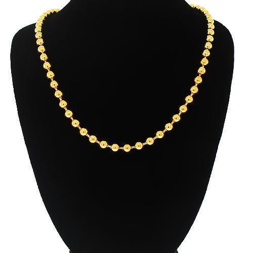 Diamond-cut Bead Necklace 14K Tri-Tone Gold 18