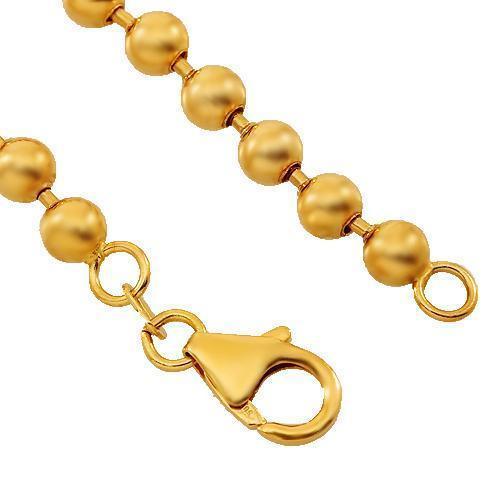 14K Rose Gold Mens Ball Bead Chain 4 mm