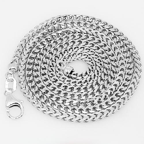 14K Semi-Solid White Gold Mens Franco Chain 4 mm