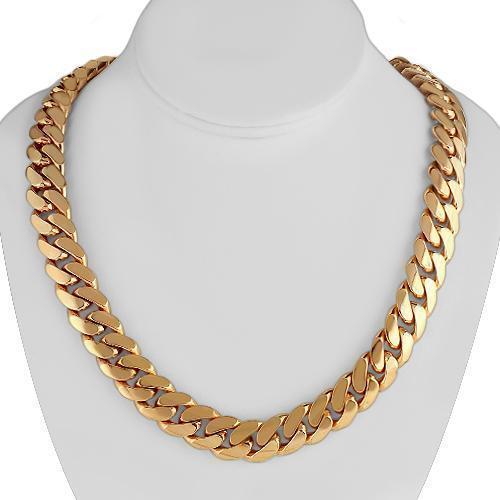 14K Solid Rose Gold Mens Cuban Chain