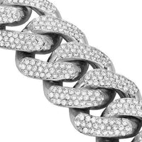 Thumbnail for 14K Solid White Gold Mens Diamond Custom Cuban Chain