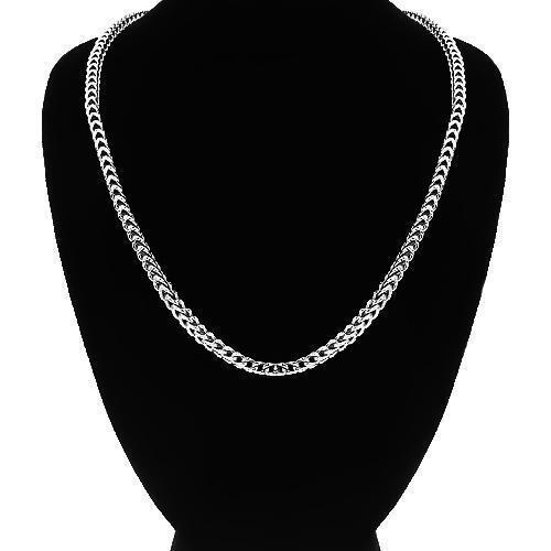 14K Solid White Gold Mens Franco Chain 3 mm