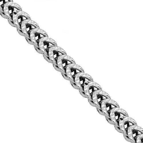 14K Solid White Gold Mens Franco Chain 3 mm