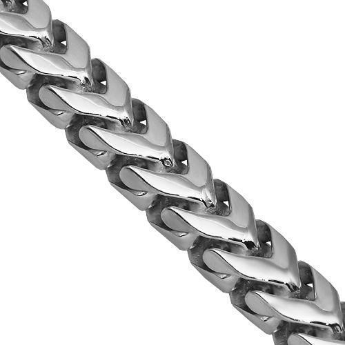 14K Solid White Gold Mens Franco Chain  6 mm