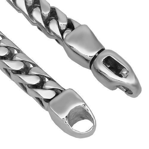 14K Solid White Gold Mens Franco Chain  6 mm
