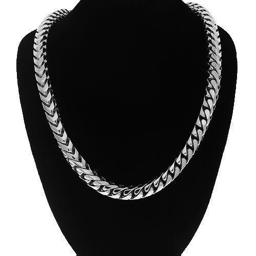 14K Solid White Gold Mens Franco Chain  6 mm