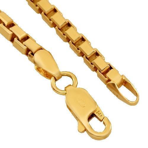 14K Solid Yellow Gold Fancy Chain 3 mm