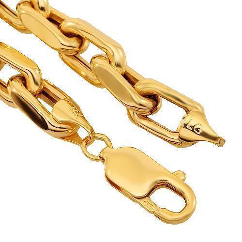 14K Solid Yellow Gold Fancy Chain 4 mm