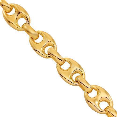 14K Solid Yellow Gold Fancy Chain 6 mm