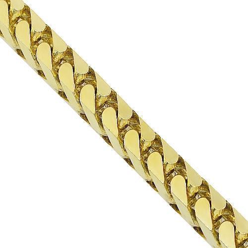 14K Solid Yellow Gold Mens Box Franco Chain 5 mm