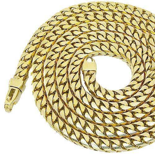 14K Solid Yellow Gold Mens Box Franco Chain 5 mm