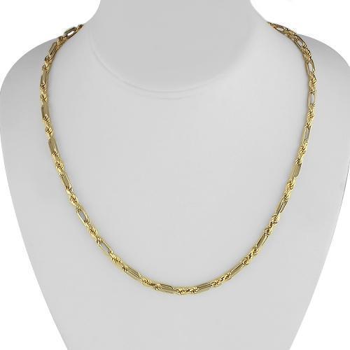 Figaro Chain Jaxxon Jewelry Solid Figaro Gold Chain Flat Figaro