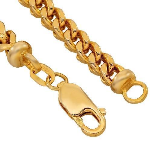 Cadena Franco para hombre de oro amarillo macizo de 14 quilates de 4 mm